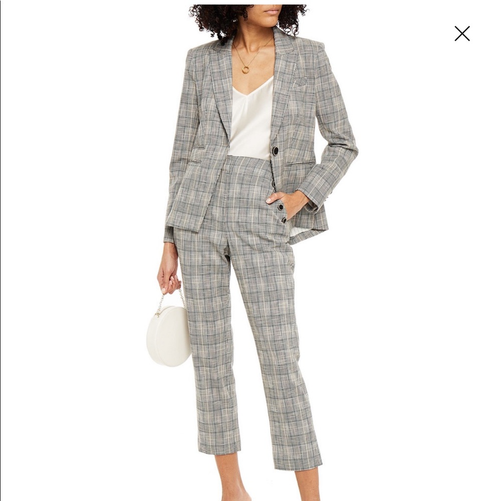 VERONICA BEARD checked cotton-blend jacquard pants